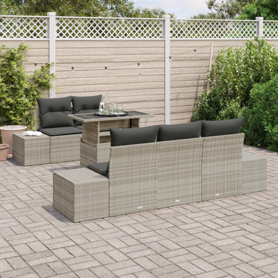 239cm Wide Patio Sofa with Cushions
