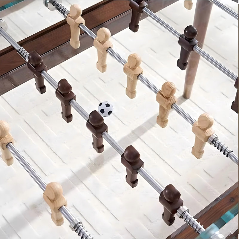Table de soccer haut de gamme en bois de noyer massif minimaliste, Brun