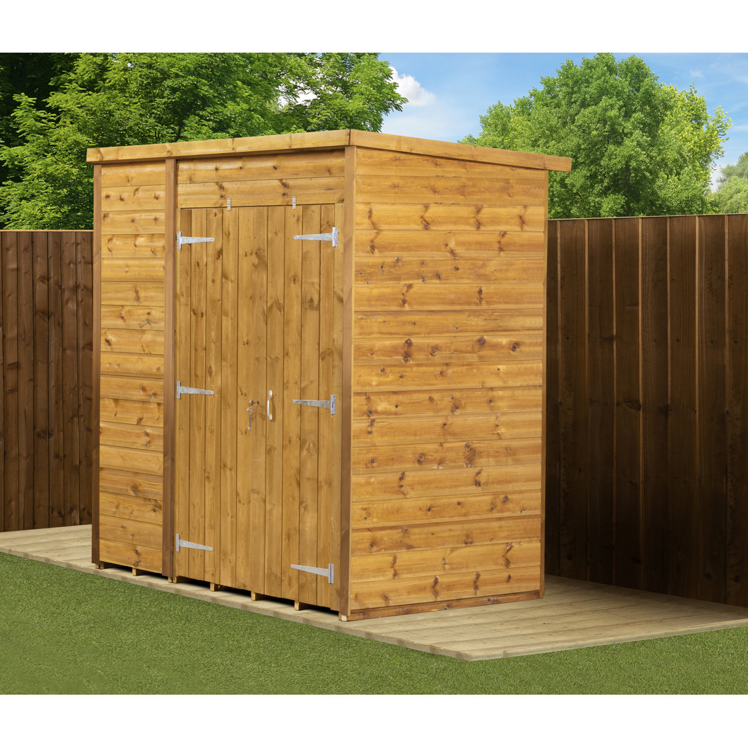 Modular Pent Garden Shed No Windows  Double Door