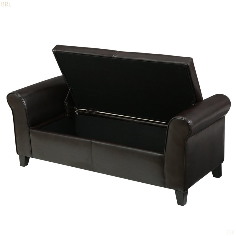 HAYES ARMED STORAGE BENCH, Brown