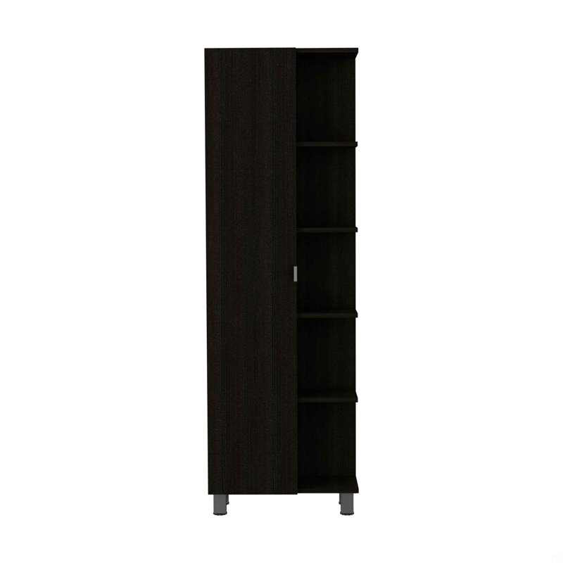 Armoire haute à 5 tablettes, Noir