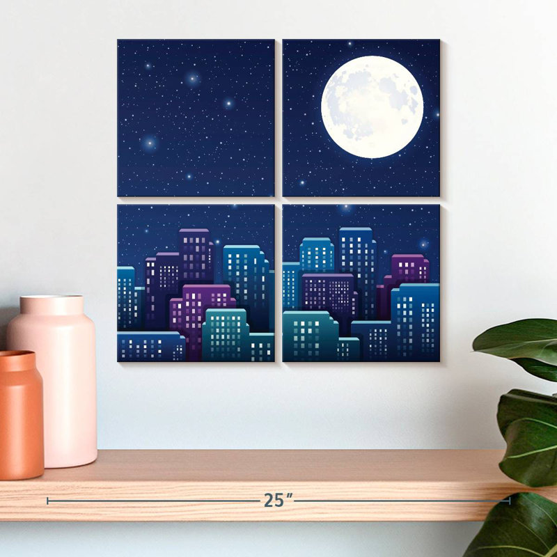 Ciel étoilé de la ville de Sireci, H 18 po x l 18 po