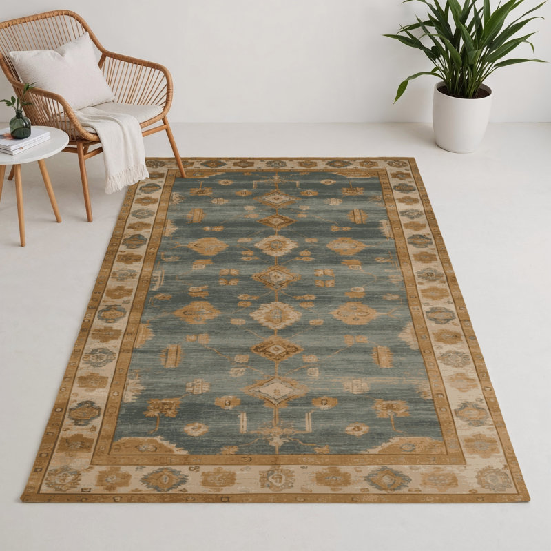 Overdyed Beige Indoor and Outdoor Area Rug, Rectangle 9 pi x 12 pi
