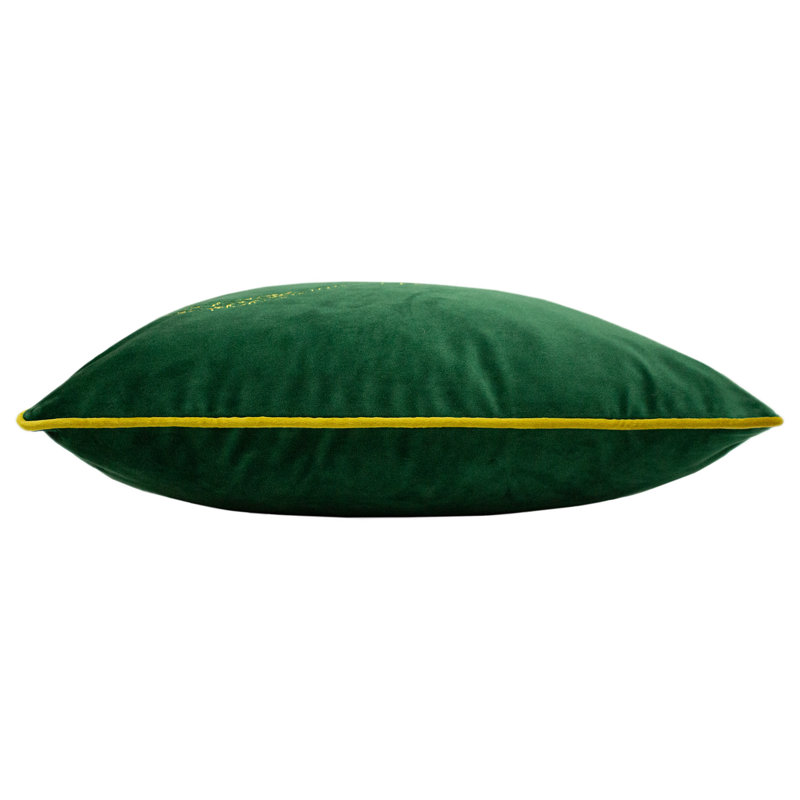 Geometric Rectangular Throw Cushion, Emerald/Gold