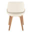 Chaise d'appoint / de salle à manger Fabrico Mid-Century moderne en bois zébré et tissu crème par Lumisource