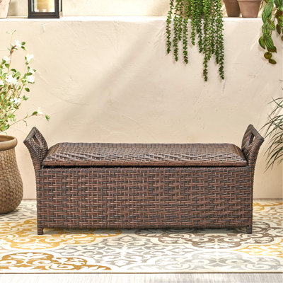 Outdoor Bench With Storage - Enhances Your Garden Area Pe Poolside Chair Extra Adds Function And Style To Pool by Rosecliff Heights