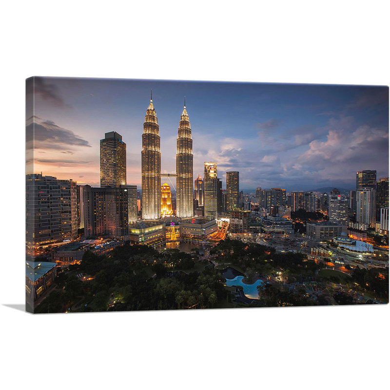 Kuala Lumpur, Malaisie, impression sur toile tendue, H 18 po x l 26 po x P 0,75 po