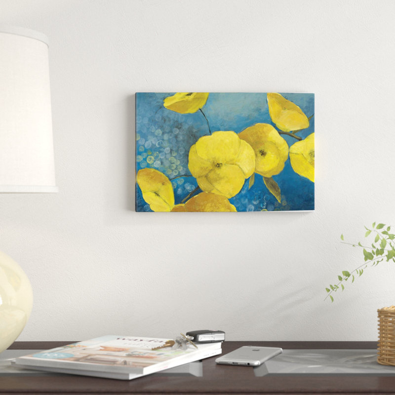 « soleil floral », reproduction sur toile, H 8 po x l 12 po x P 0,75 po, Toile tendue, Pas de tapis