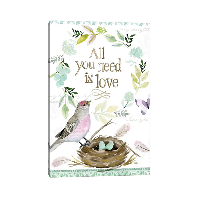 All You Need Is Love Nest by Stephanie Ryan - Print on Canvas, Wrapped Canvas, 45.72cm H x 30.48cm W x 1.91cm D