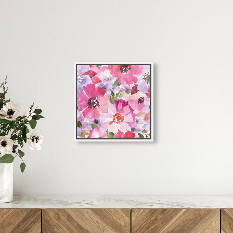 Morning Blossoms Canvas Floral & Botanical Print by Oliver Gal, 13"H x 13"W, White Frame