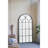 34x65.5" Arched Full-Length Mirror with Black and Gold Windowpane Design