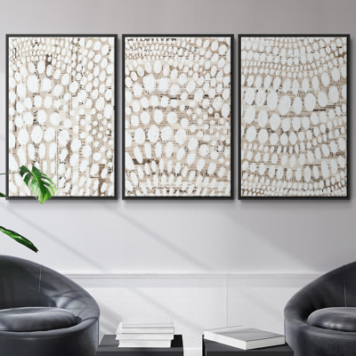 Ensemble de 3 pièces à motif rétro I sur toile tendue