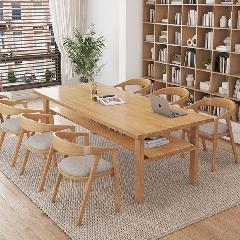 Bureau rectangulaire en bois massif Burlywood, H 29,53 po x l 62,99 po x P 27,56 po