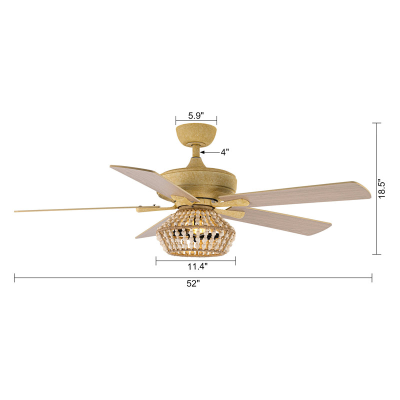 La Mott 52'' Ceiling Fan with Light Kit