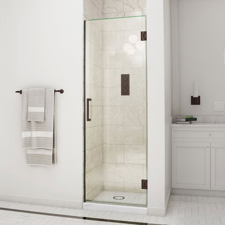 Unidoor 26" W x 72" H Hinged Frameless Shower Door with ClearMax™ Technology