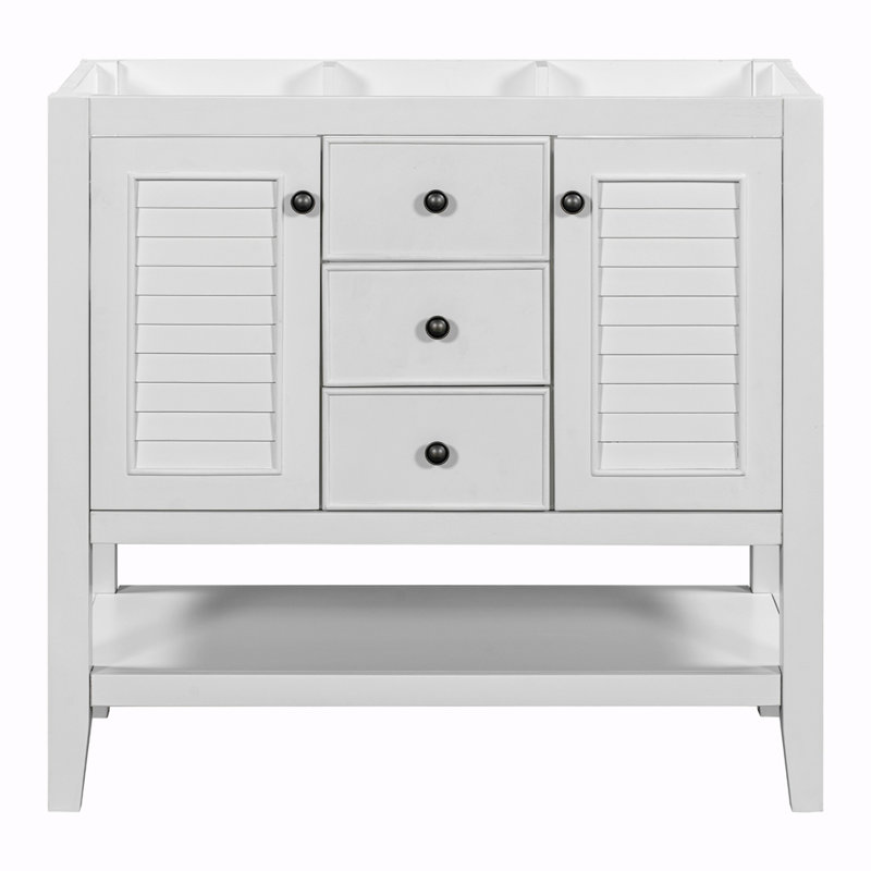 Base de meuble-lavabo simple Shajour seulement, Blanc