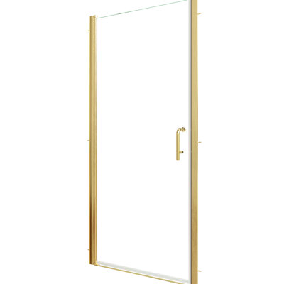 Porte de douche pivotante en verre de 34 à 36 po x H 72 po avec porte de 1/4 po Verre transparent, installation réversible pour une configuration de salle de bain personnalisée, fonction anti-éclaboussures