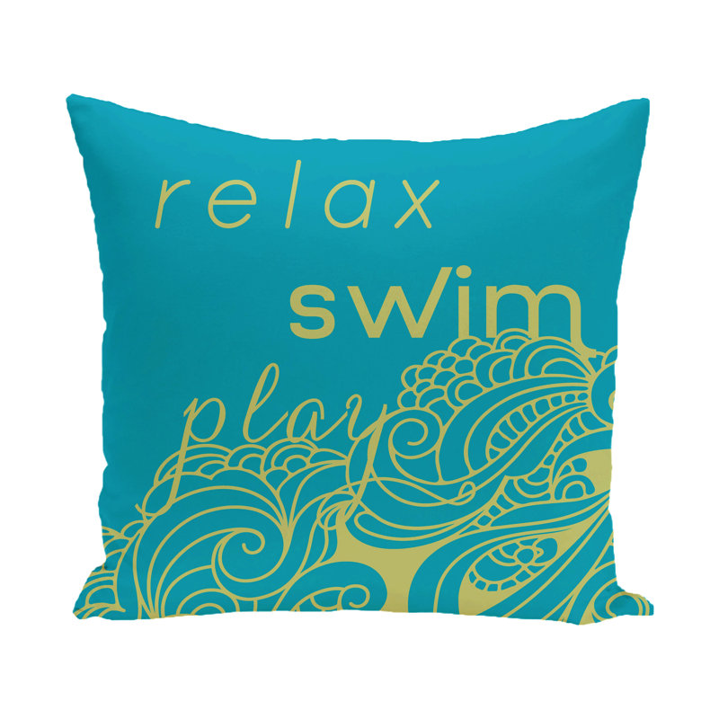 Housse de coussin carrée/insert, H 20 po x l 20 po, Turquoise