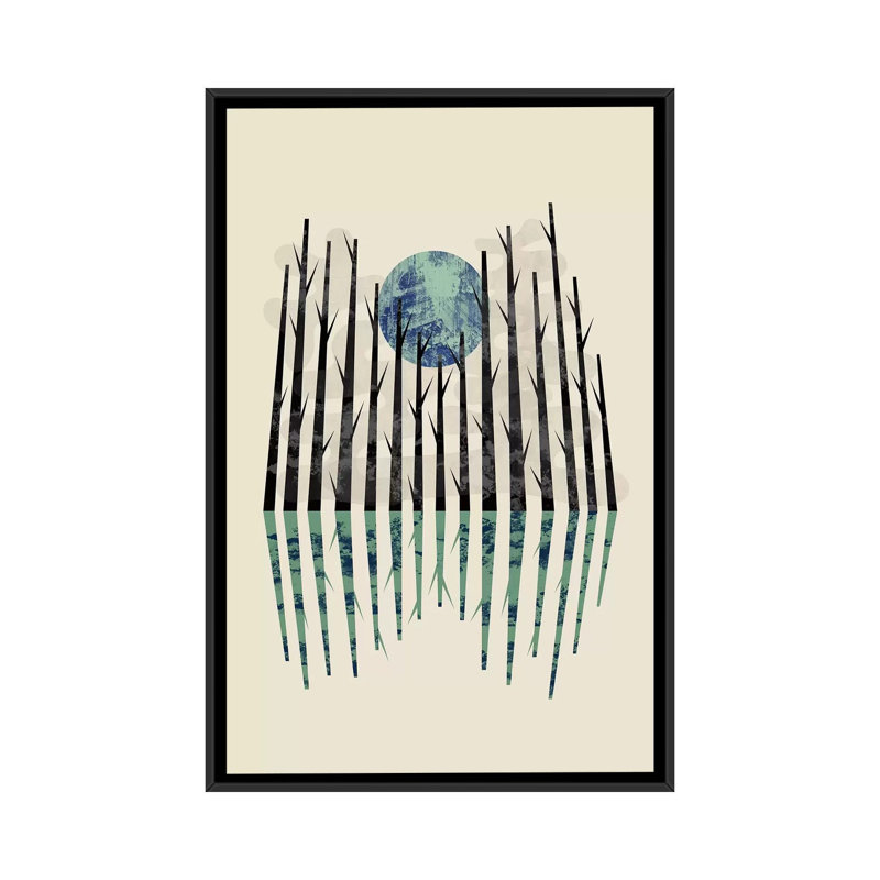 «Little Black Forest» par Flatowl, impression sur toile, H 26 po x l 18 po x P 1,5 po, Toile avec cadre noir, Pas de tapis
