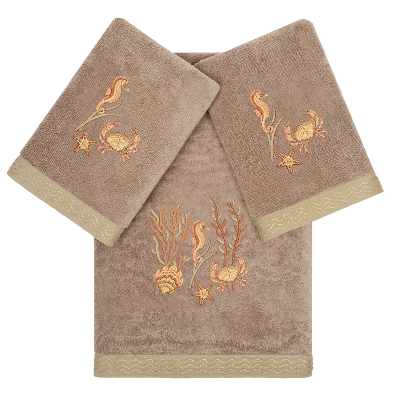 Ensemble de serviettes 100% coton Aaron, Cacao