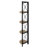 Modern Corner Bookcase In Taupe - Space & Decorative Contemporary 4 Tier With Fan-Shaped Shelves Black