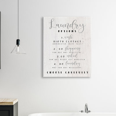 " Laundry Option List Wash Or Go Naked Humor " by Daphne Polselli