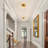 Seyler 1-Light Floral Glass Semi-Flush Mount Ceiling Light for Hallway
