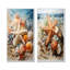 Orange et bleu étoile de mer Sands II - ensemble d'art mural sur toile tropical côtier-102582517-102582518