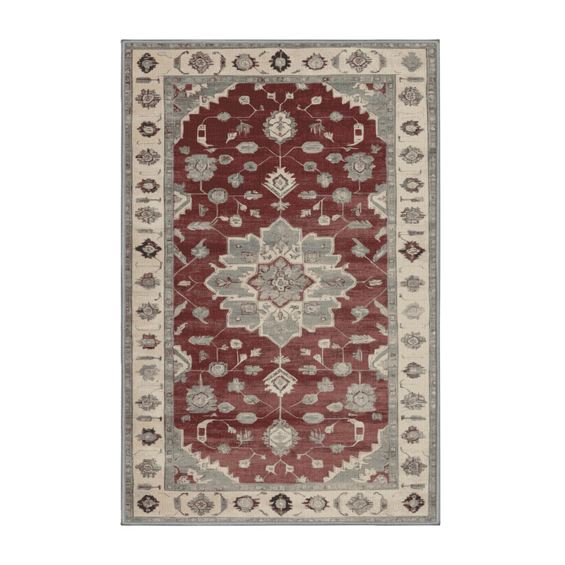 Machine Washable Overdyed Gray Area Rug, Rectangle 7' x 9'