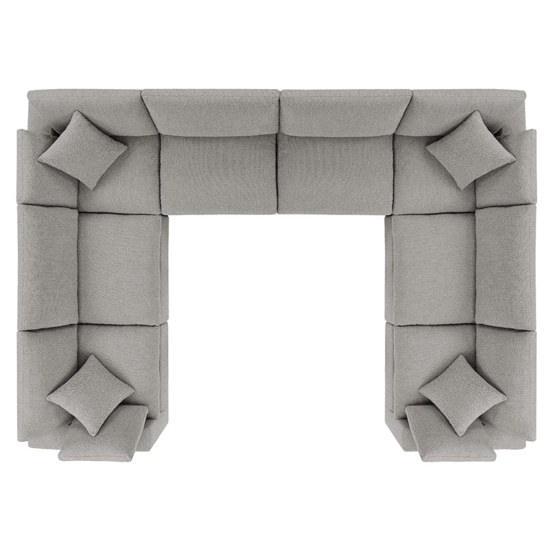 Canapé modulaire en tissu 8 pièces Commix, Gris clair