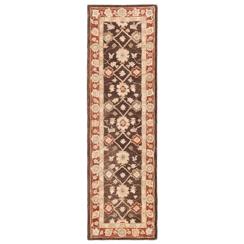 Tapis oriental en laine touffeté à la main Codee, Tapis de couloir 2 pi 3 po x 8 pi