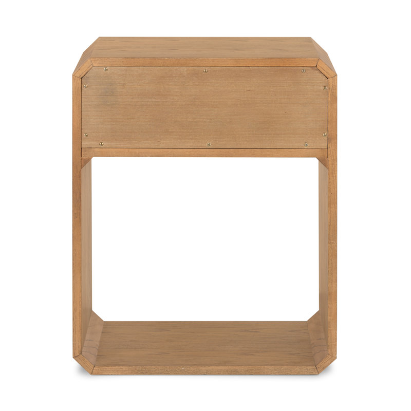 Caspian Nightstand-Black Ash Veneer, Natural Ash