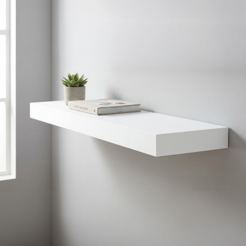 Bovina Floating Shelf, 2" H x 36" W x 9.25" D, White