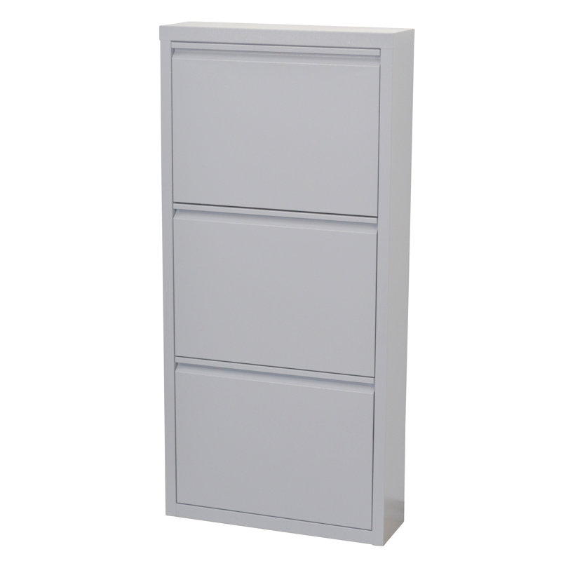 9 Pair Shoe Storage Cabinet, Grey