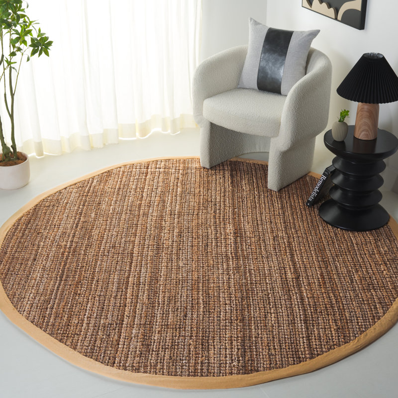 Tapis naturel tissé à plat Chester, Rond 7 pi