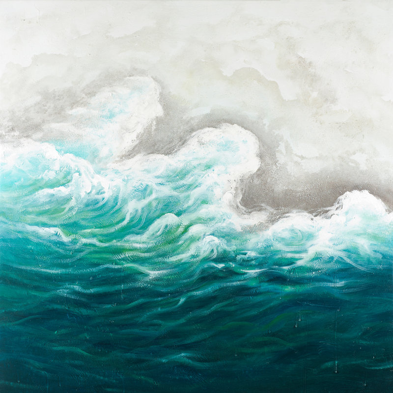 « seaside », reproduction de peinture à l’huile sur toile tendue, H 24 po x l 24 po x P 1,5 po