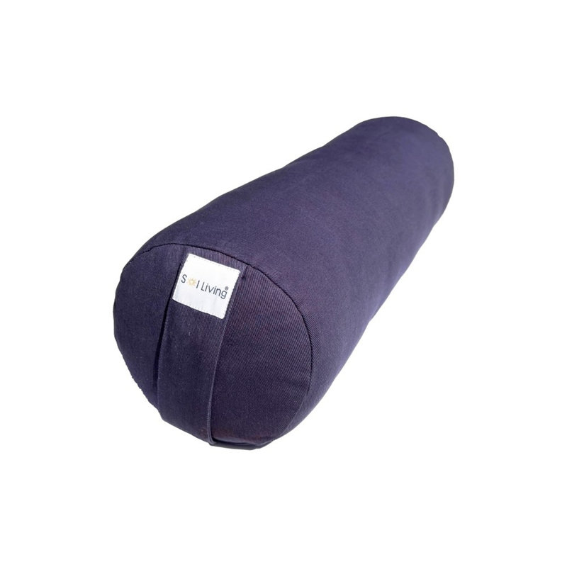Coussin cylindrique pour méditation et traversin de yoga - brun, 6 po x 14 po, Bleu marine