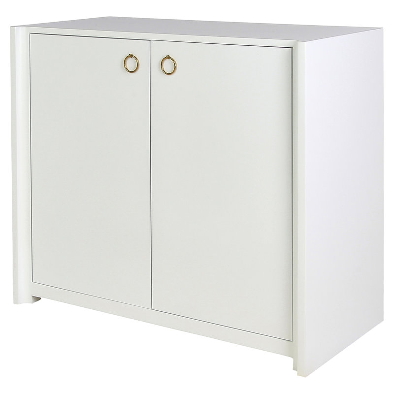 Bailey Solid Wood 2 - Door Accent Cabinet, Lacquer White