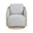Gaillou 29" Modern & Contemporary Swivel Chair with Textured Fabric Upholstery, Light Oak Wood Trim, Smooth 360-Degree Swivel