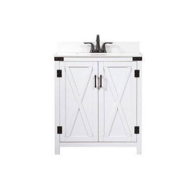 Slayton 30'' Single Bathroom Vanity with Engineered Marble Top