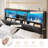 California King-Size Bed Frame With Charging Station And Led Lights, Platform Bed, Leather-Upholstered Headboard With Storage Space, Metal Slat Support, Springless Mattress, Quiet Operation, Black-1652628910