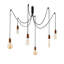 Lustre moderne en métal, finition cuivre, 49,6 po x 49,6 po x 40,2 po | Hauteur réglable, plaque de base de 16 pouces | 6 x douilles E27 (40 W maximum) | Conception élégante pour la salle à manger, le salon et le vestibule | Certifié IP20-315468077