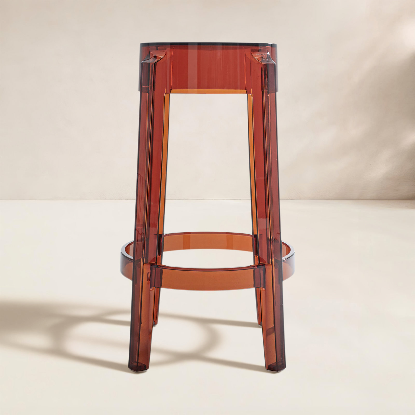 Charles Backless Outdoor Bar Stool, Amber, 25.59"