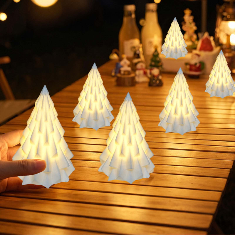 Décoration de Noël table de décoration de bureau tridimensionnelle lumineuse, Blanc