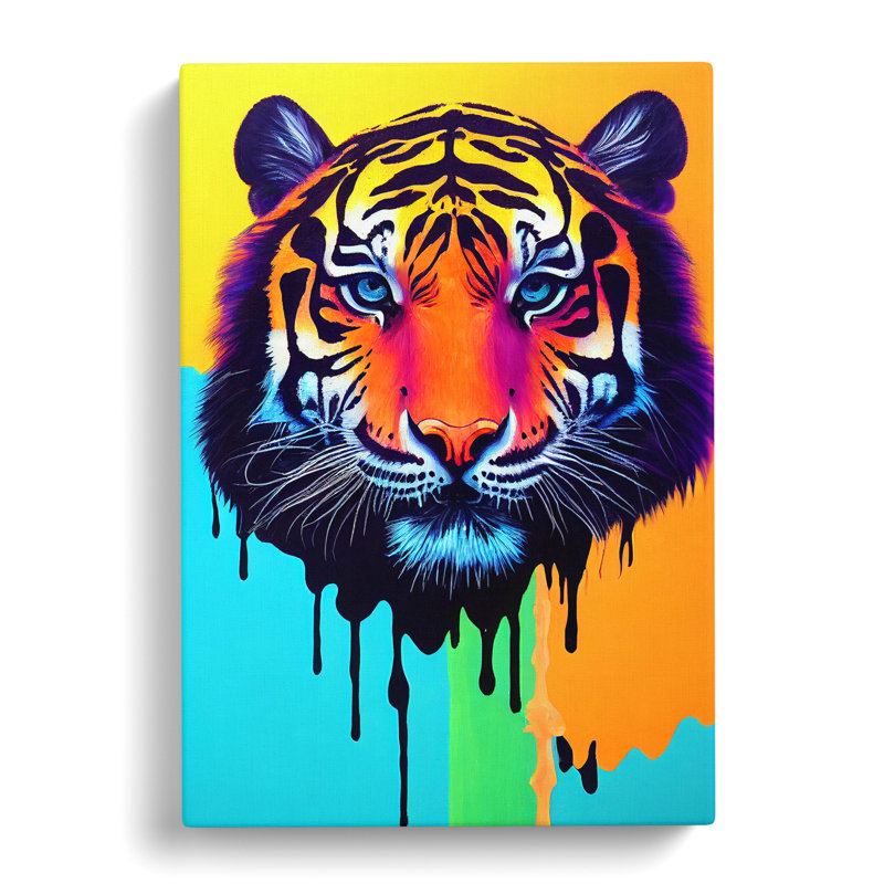 Painted Tiger No.5 Abstract - Print, Wrapped Canvas, 50cm H x 35cm W, No Matte