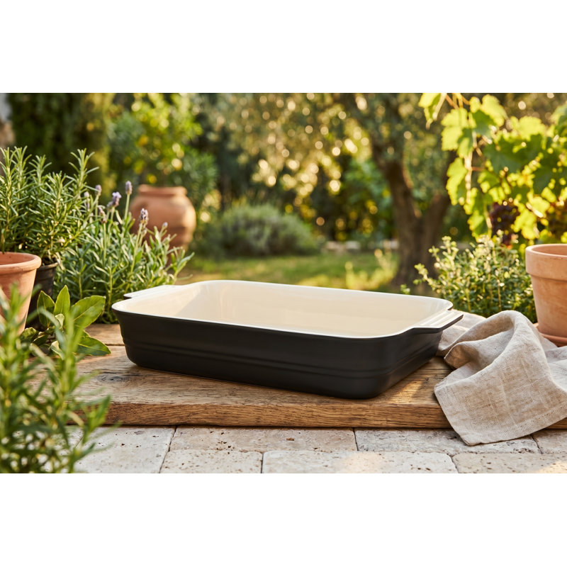 Grand plat à pâtisserie rectangulaire de 6,3 pte, casserole noire matte de 15 x 10 po, poêle à Lasagne en grès rétro et plat à rôtir pour four