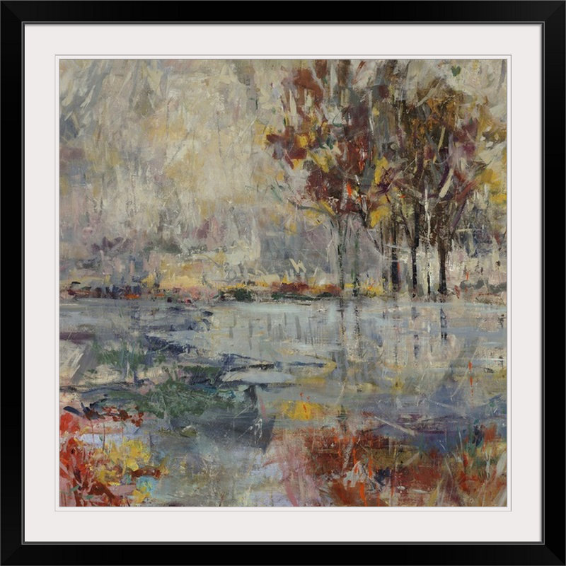 «Glass Lake», reproduction d'art de Drexton, H 28 x l 28 po x P 1 po, Cadre noir