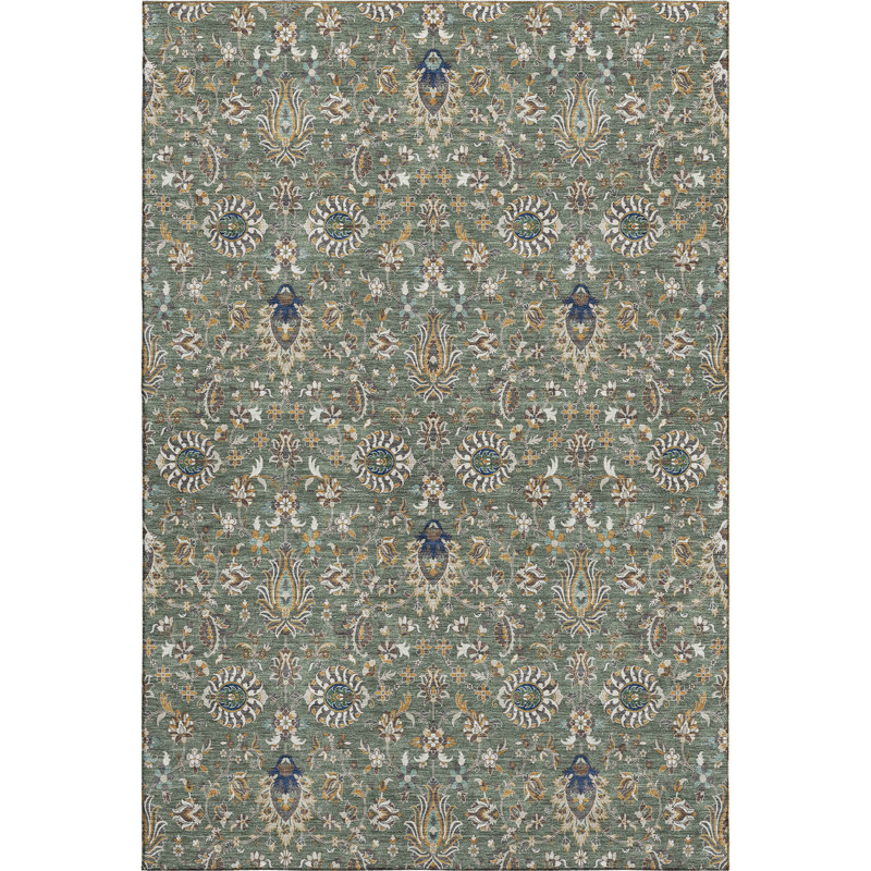 Tapis de qualité supérieure lavable à la machine Mayfield AMF2192 global, Vert, 5' x 7'6"