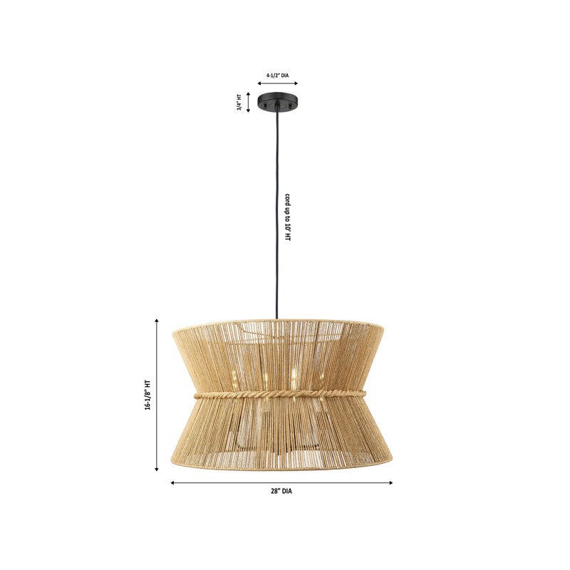 Coventry - Luminaire suspendu 28 po à 4 lumières