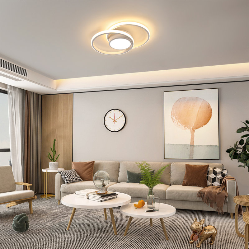 Aymar 2-Light 40cm Led Flush Mount Ceiling Light, 3000, White